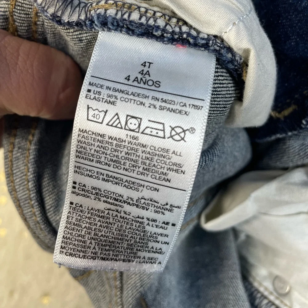 5 for $25🔥Old‎ Navy Straight Adjustable Fit Jeans 4T - Picture 5 of 6